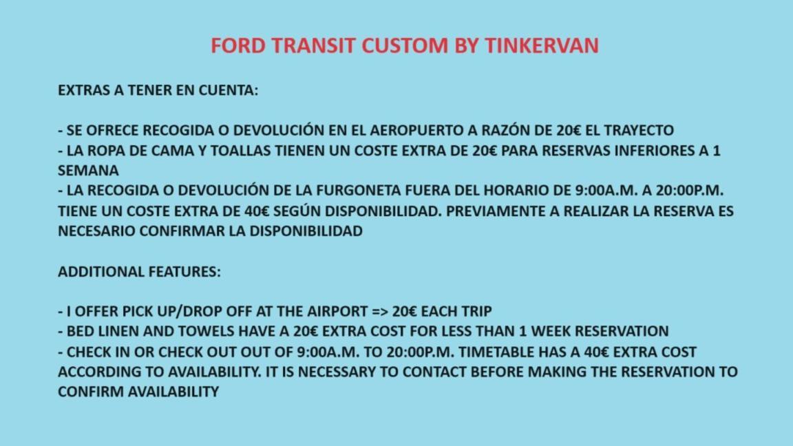 Hotel Ford Transit Custom Camper PMI Exterior foto